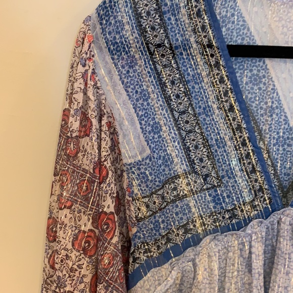 Free People Sheer Boho Balloon Sleeve Top - Picture 3 of 8